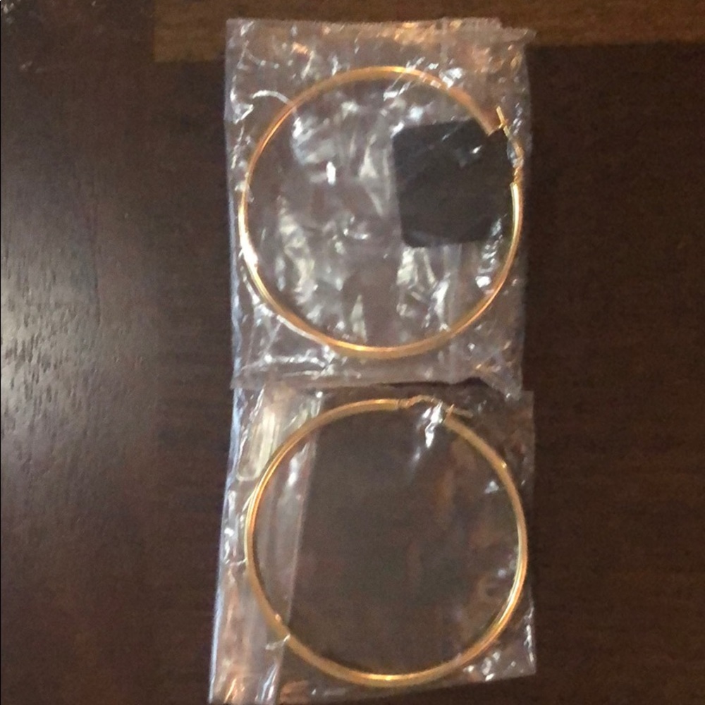 BELLEZZA HIGH-POLISHED 35mm HOOP EARRINGS NWT